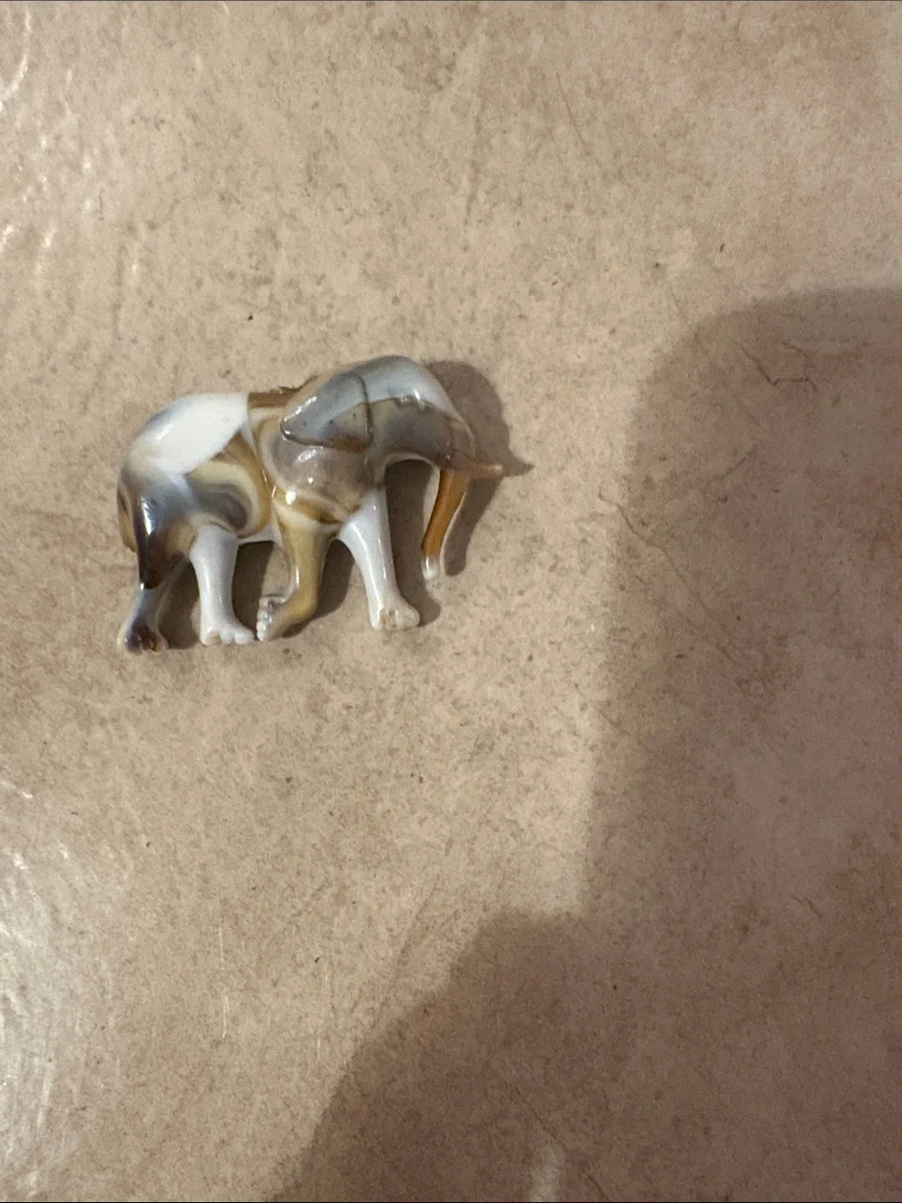 Handcrafted White and Cream Elephant Figurine - Decorative Home Accent